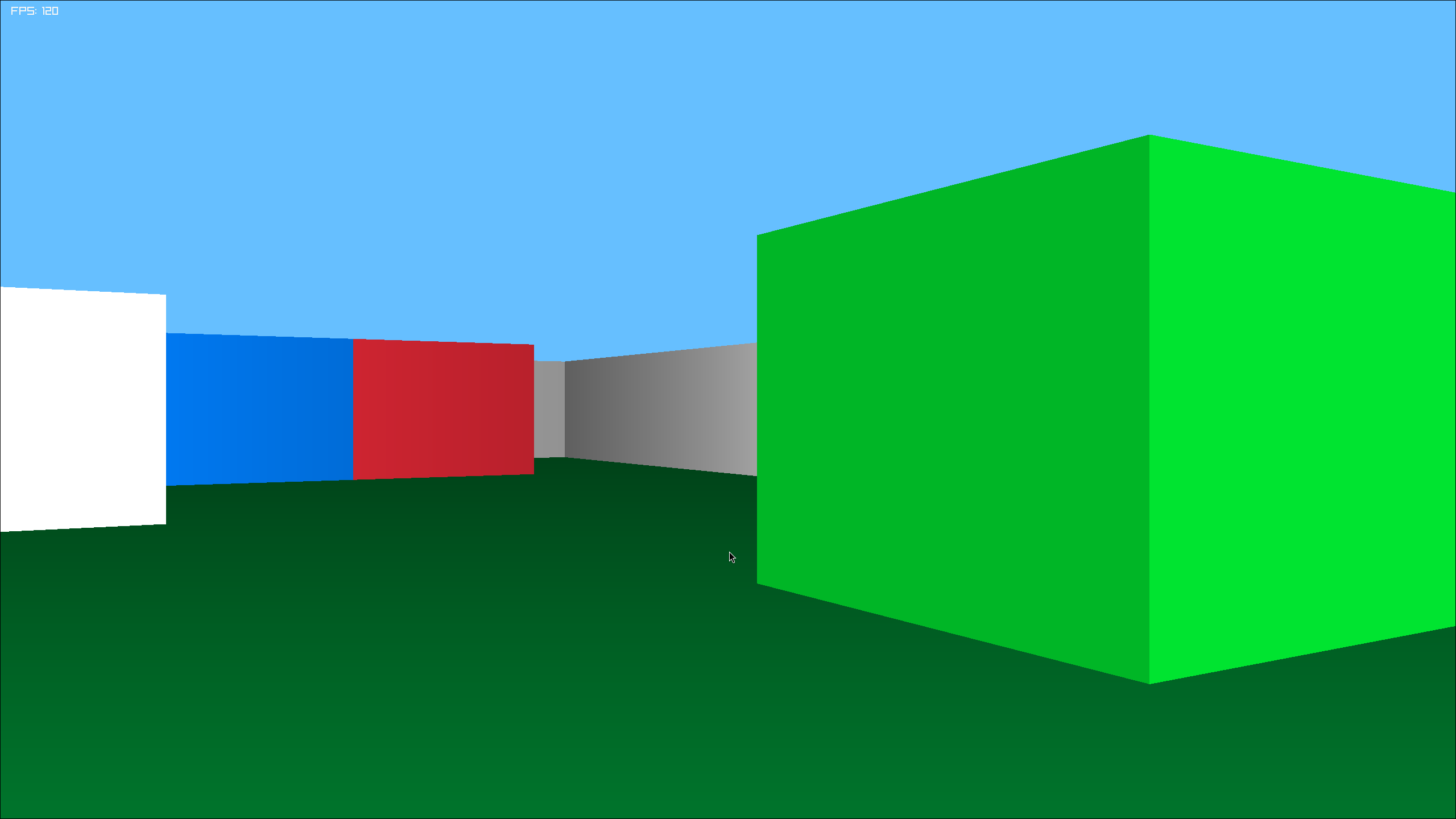 Screenshot of engine - different coloured walls shown.